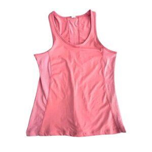 Women's VOGO tank top, coral color, size large, racerback, mesh sides